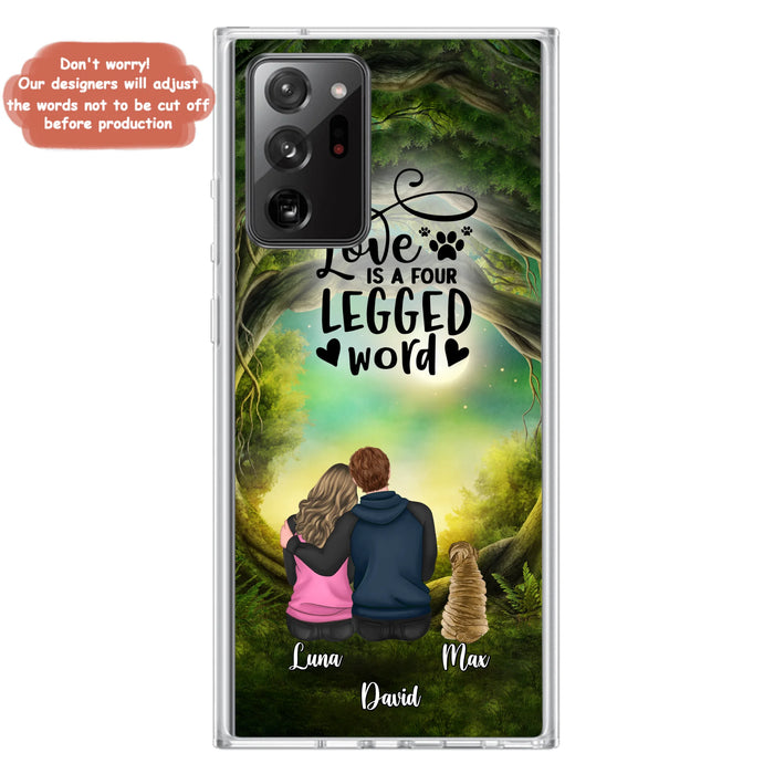 Custom Personalized Couple And Dogs Phone Case - Couple With Upto 5 Dogs - Gift Idea For Couple/Dog Lover - Case For iPhone And Samsung