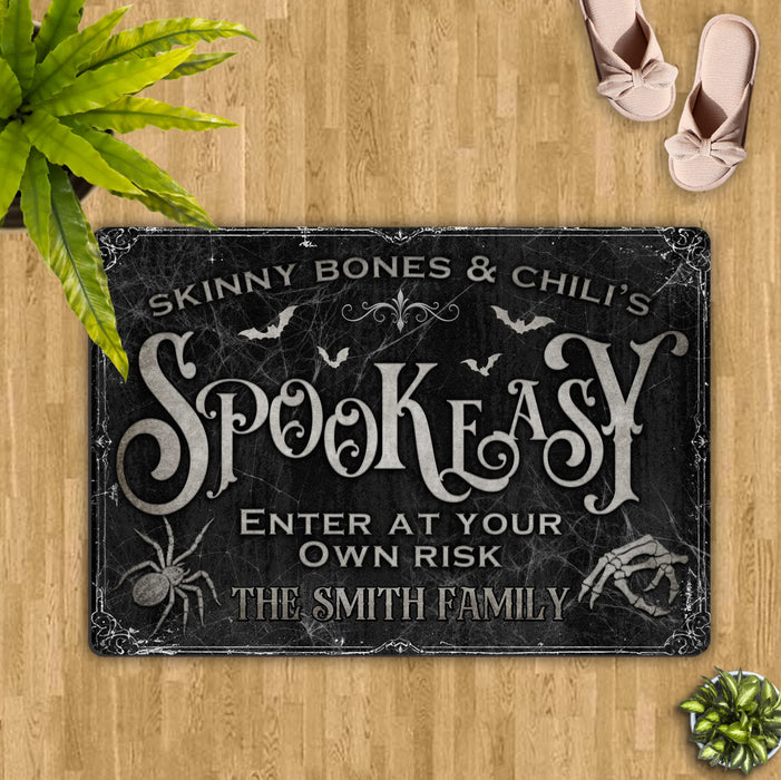 Personalized Spooky Doormat - Halloween Gift Idea For Family - Skinny Bones & Chili's Spookeasy