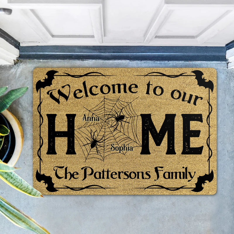 Personalized Spooky Doormat - Halloween Gift Idea For Family - Welcome To Our Home