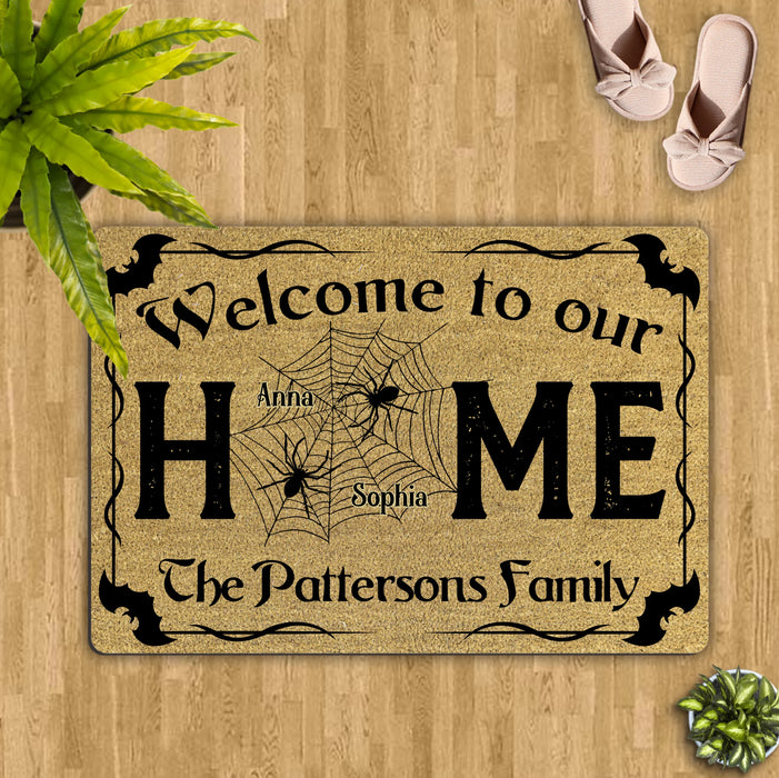 Personalized Spooky Doormat - Halloween Gift Idea For Family - Welcome To Our Home