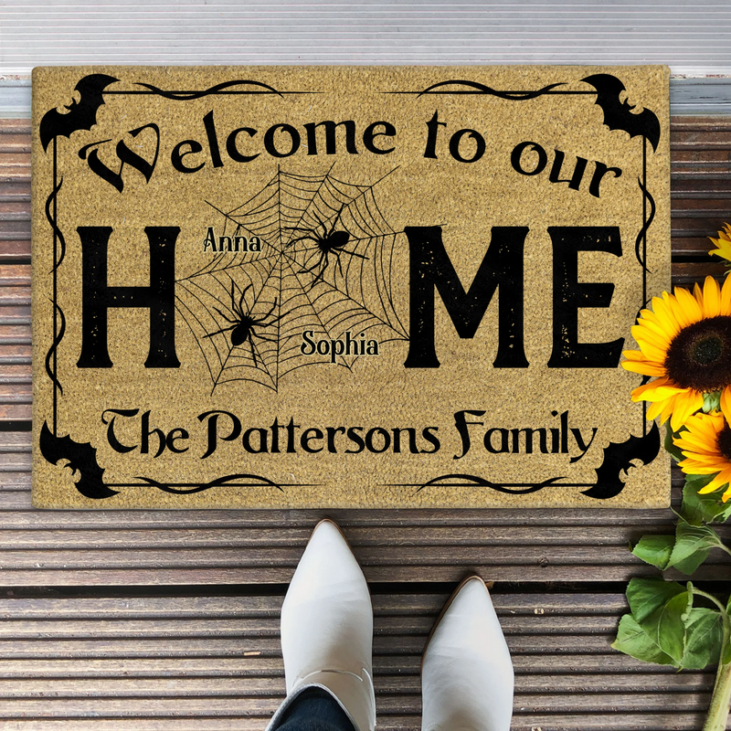 Personalized Spooky Doormat - Halloween Gift Idea For Family - Welcome To Our Home