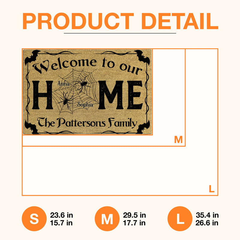 Personalized Spooky Doormat - Halloween Gift Idea For Family - Welcome To Our Home