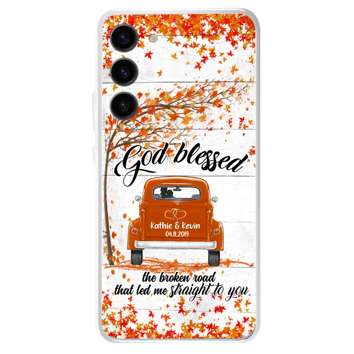 Custom Personalized Couple Phone Case - Best Gift For Couple - God Blessed The Broken Road That Led Me Straight To You - Case For Iphone And Samsung