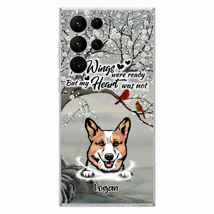Custom Personalized Memorial Dog Cat Phone Case - Upto 3 Pets - Best Gift For Dog/ Cat Lover - Your Wings Were Ready But My Heart Was Not - Case For iPhone And Samsung