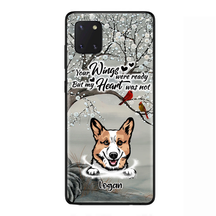 Custom Personalized Memorial Dog Cat Phone Case - Upto 3 Pets - Best Gift For Dog/ Cat Lover - Your Wings Were Ready But My Heart Was Not - Case For iPhone And Samsung