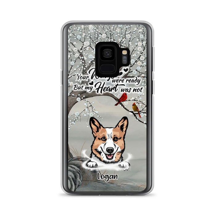 Custom Personalized Memorial Dog Cat Phone Case - Upto 3 Pets - Best Gift For Dog/ Cat Lover - Your Wings Were Ready But My Heart Was Not - Case For iPhone And Samsung