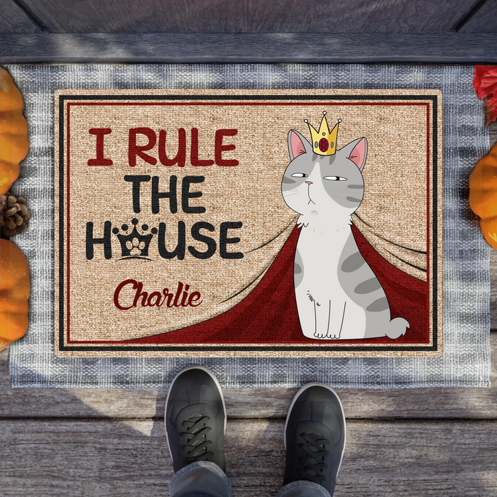 Personalized Cat Doormat - Gift Idea For Cat Lover - I Rule The House