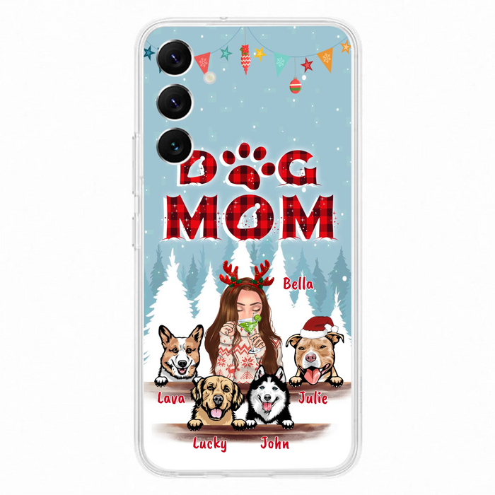 Custom Personalized Pet Mom Xmas Phone Case - Upto 4 Pets - Best Gift For Dog/Cat Lover - Case For Iphone/Samsung - 2T7CRT