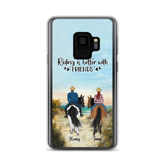 Custom Personalized Friend Riding Horse Phone Case - Best Gift For Horse Love -Riding Is Better With Friends - Case For iPhone And Samsung