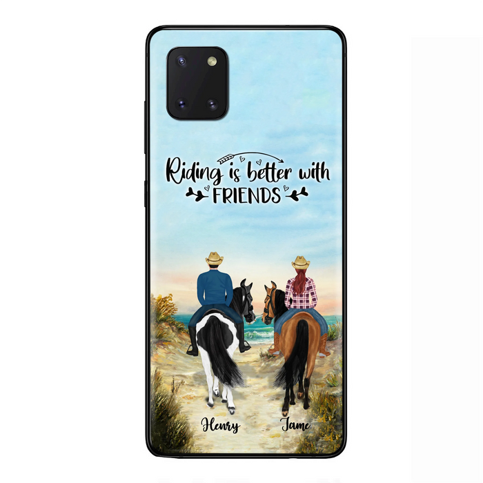 Custom Personalized Friend Riding Horse Phone Case - Best Gift For Horse Love -Riding Is Better With Friends - Case For iPhone And Samsung