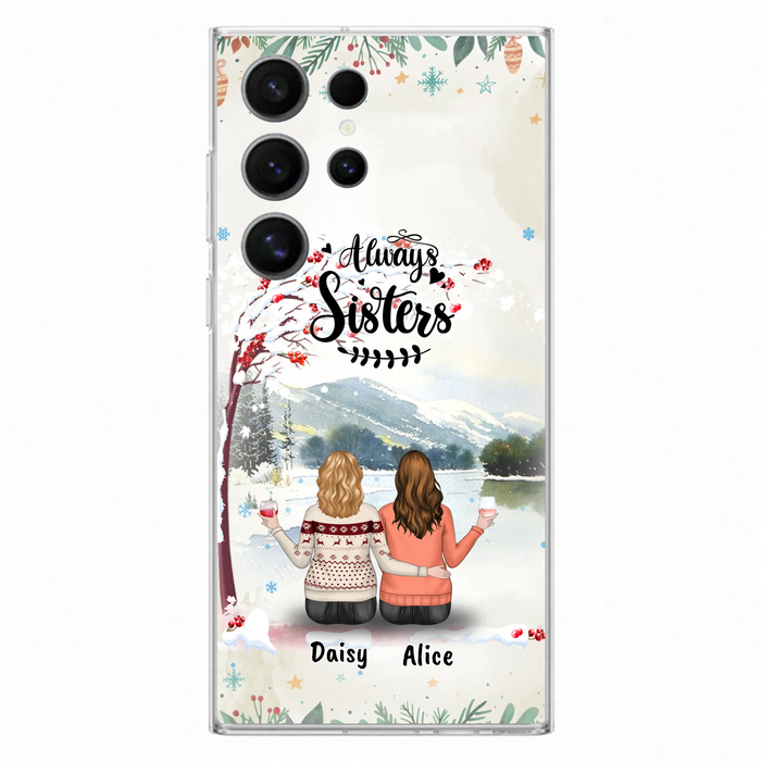 Custom Personalized Sisters Phone Case - Christmas/Autumn/Winter Sisters - Upto 3 Girls - Best Gift For Friends - Phone Case For iPhone And Samsung