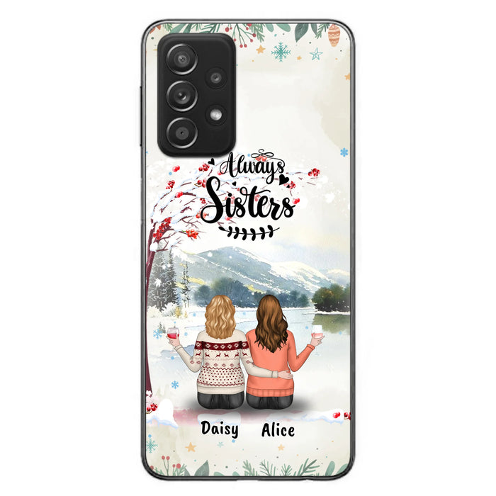 Custom Personalized Sisters Phone Case - Christmas/Autumn/Winter Sisters - Upto 3 Girls - Best Gift For Friends - Phone Case For iPhone And Samsung