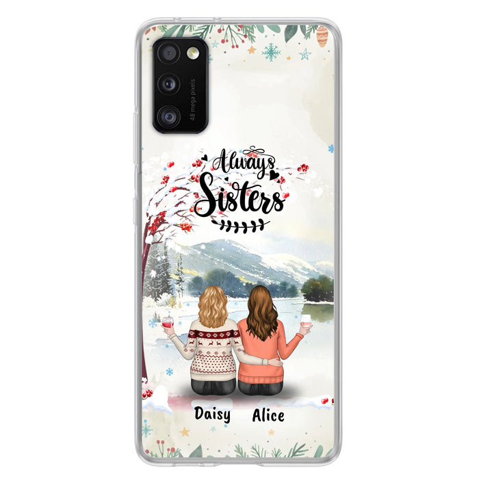 Custom Personalized Sisters Phone Case - Christmas/Autumn/Winter Sisters - Upto 3 Girls - Best Gift For Friends - Phone Case For iPhone And Samsung