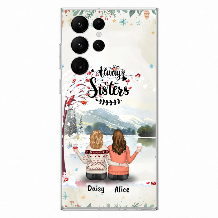 Custom Personalized Sisters Phone Case - Christmas/Autumn/Winter Sisters - Upto 3 Girls - Best Gift For Friends - Phone Case For iPhone And Samsung