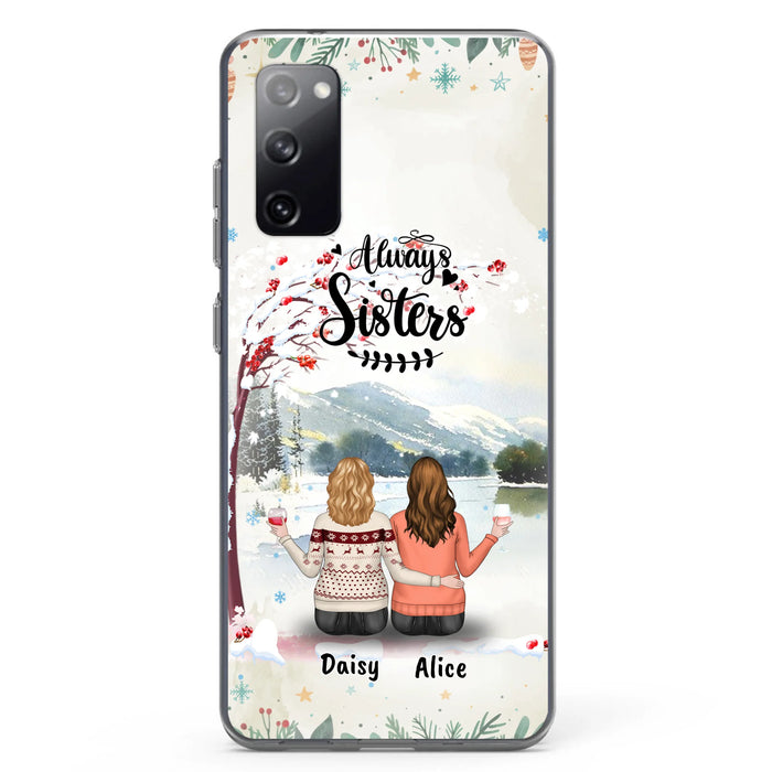 Custom Personalized Sisters Phone Case - Christmas/Autumn/Winter Sisters - Upto 3 Girls - Best Gift For Friends - Phone Case For iPhone And Samsung