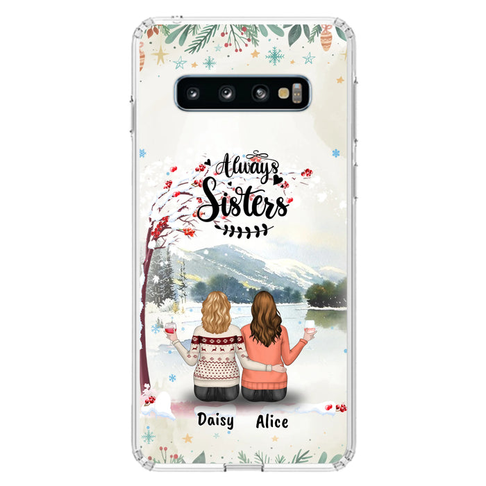 Custom Personalized Sisters Phone Case - Christmas/Autumn/Winter Sisters - Upto 3 Girls - Best Gift For Friends - Phone Case For iPhone And Samsung