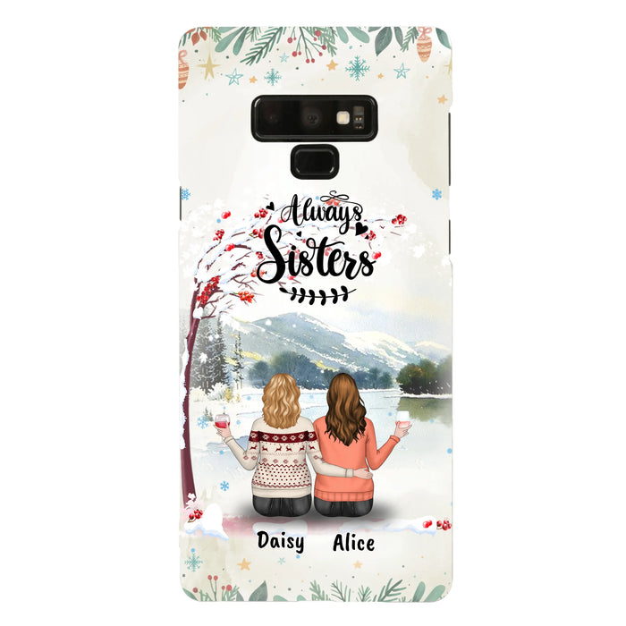 Custom Personalized Sisters Phone Case - Christmas/Autumn/Winter Sisters - Upto 3 Girls - Best Gift For Friends - Phone Case For iPhone And Samsung