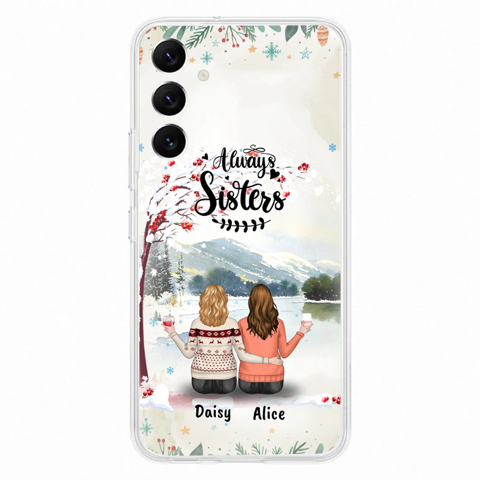 Custom Personalized Sisters Phone Case - Christmas/Autumn/Winter Sisters - Upto 3 Girls - Best Gift For Friends - Phone Case For iPhone And Samsung