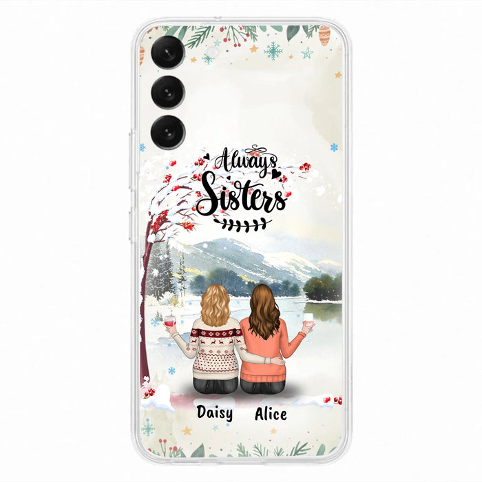 Custom Personalized Sisters Phone Case - Christmas/Autumn/Winter Sisters - Upto 3 Girls - Best Gift For Friends - Phone Case For iPhone And Samsung