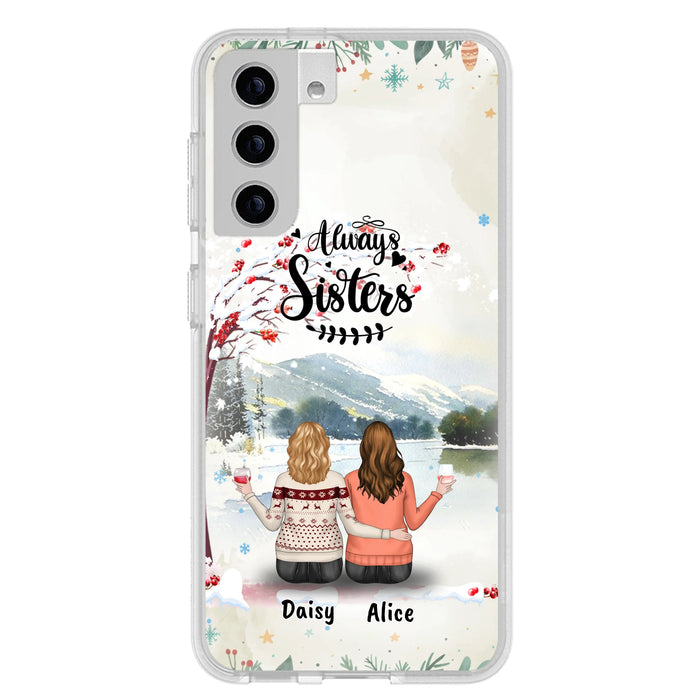Custom Personalized Sisters Phone Case - Christmas/Autumn/Winter Sisters - Upto 3 Girls - Best Gift For Friends - Phone Case For iPhone And Samsung