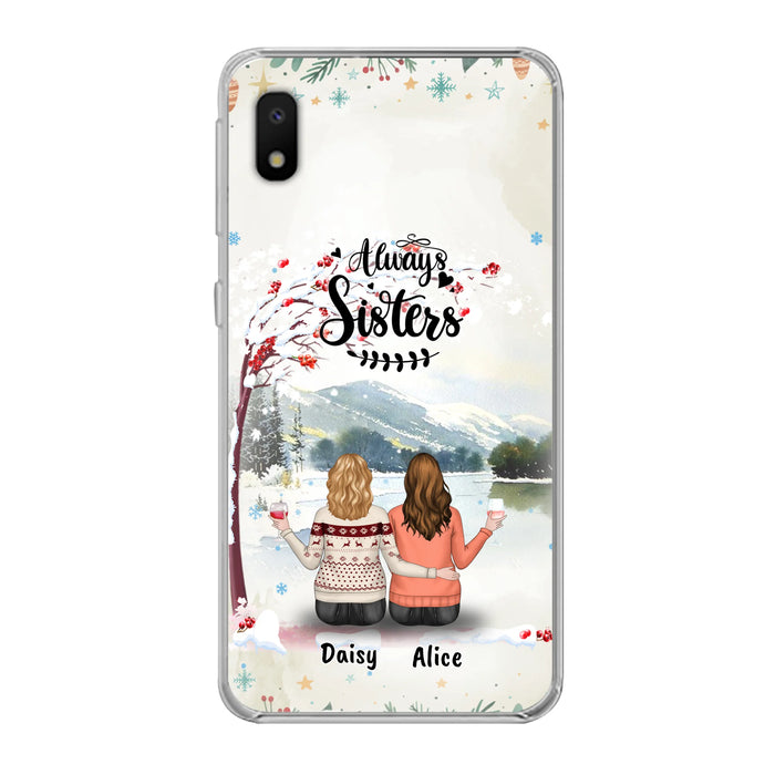 Custom Personalized Sisters Phone Case - Christmas/Autumn/Winter Sisters - Upto 3 Girls - Best Gift For Friends - Phone Case For iPhone And Samsung