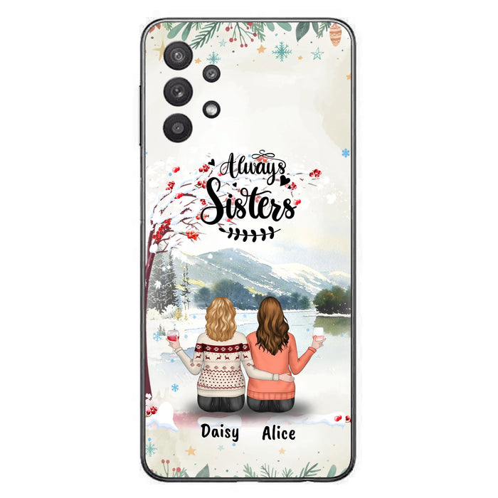 Custom Personalized Sisters Phone Case - Christmas/Autumn/Winter Sisters - Upto 3 Girls - Best Gift For Friends - Phone Case For iPhone And Samsung