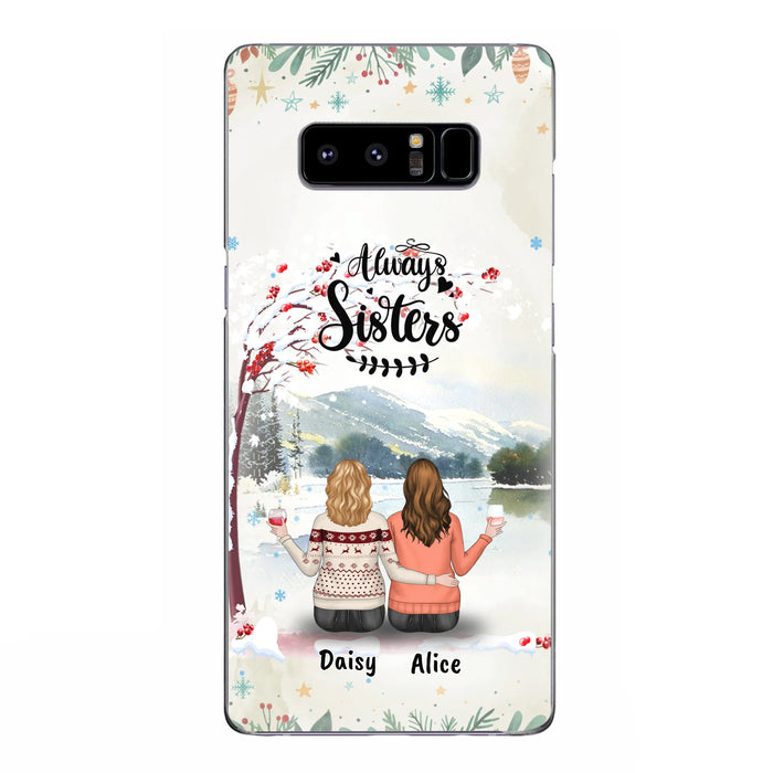 Custom Personalized Sisters Phone Case - Christmas/Autumn/Winter Sisters - Upto 3 Girls - Best Gift For Friends - Phone Case For iPhone And Samsung