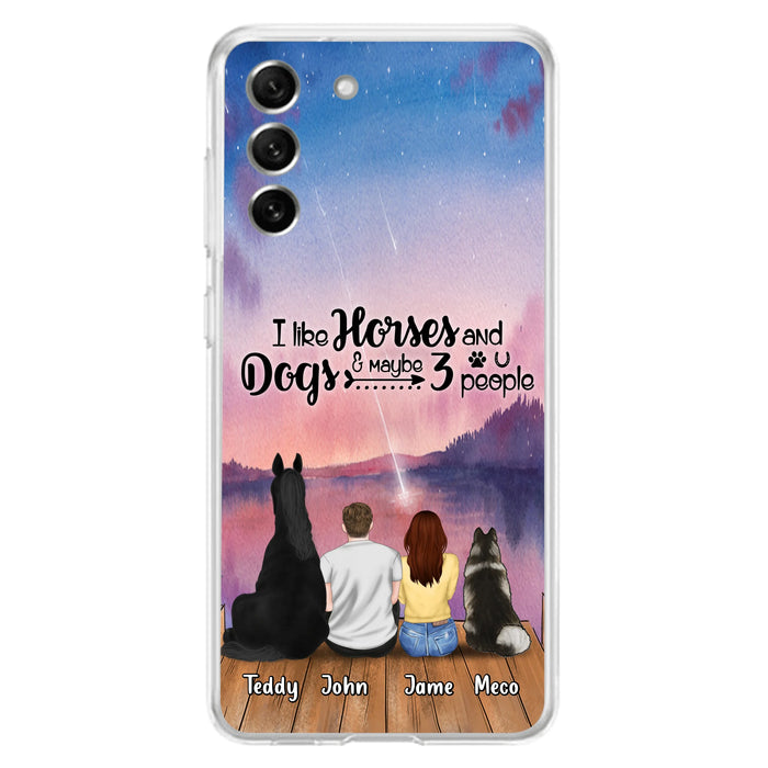 Custom Personalized Parents Horse Dog Phone Case - Upto 3 Pets Forever In My Heart - Case For iPhone And Samsung