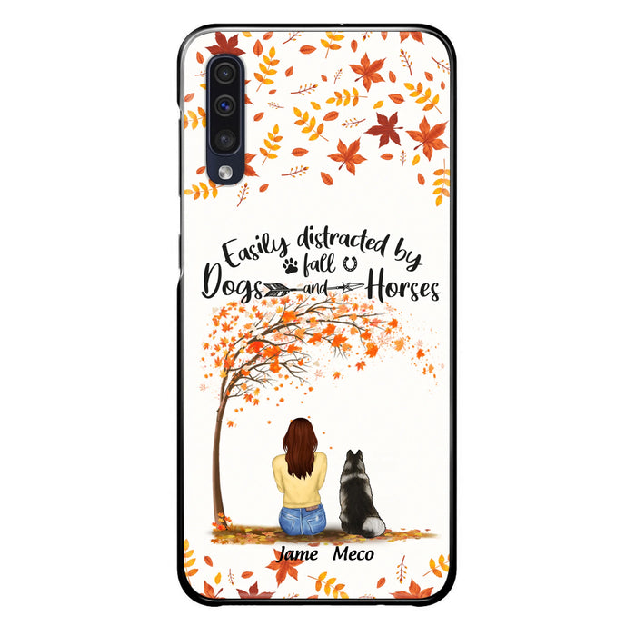 Custom Personalized Horse Dog Mom In Autumn Phone Case - Upto 3 Horses/ Dogs  - Case For iPhone And Samsung