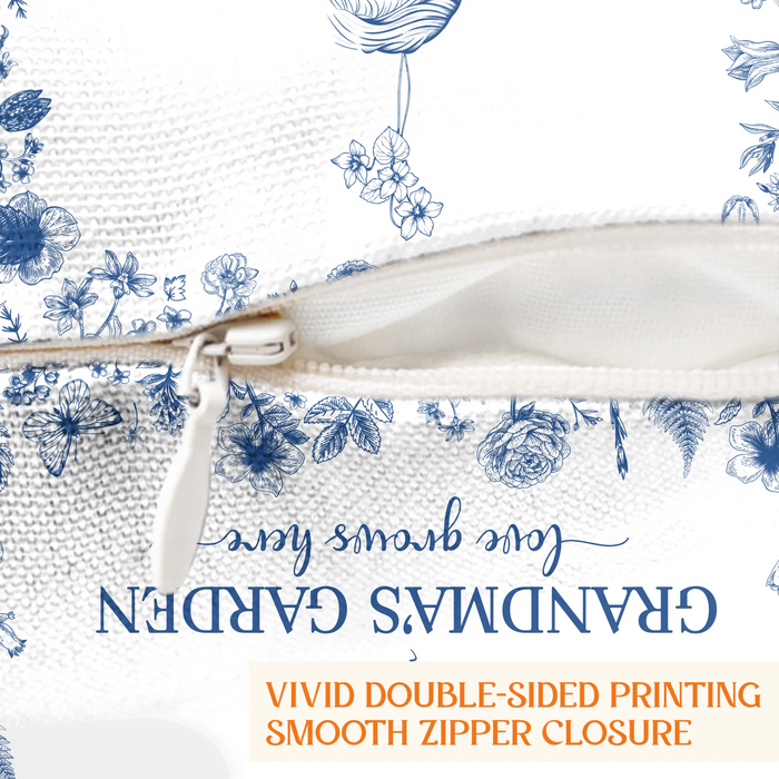 Custom Personalized Grandma's Garden Quilt/ Fleece Throw Blanket/ Pillow Cover - Custom Side Profile Birthmonth Flower - Upto 6 Kids - Love Grows Here