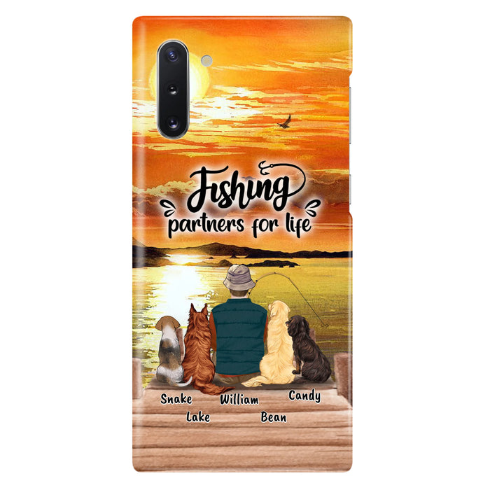 Custom Personalized Fishing Man Phone Case - Upto 4 Dogs - Phone Case For iPhone and Samsung - 4TC88X