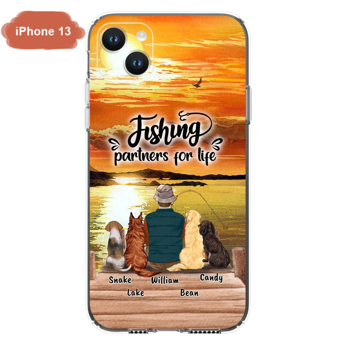 Custom Personalized Fishing Man Phone Case - Upto 4 Dogs - Phone Case For iPhone and Samsung - 4TC88X