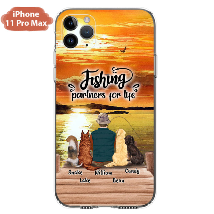 Custom Personalized Fishing Man Phone Case - Upto 4 Dogs - Phone Case For iPhone and Samsung - 4TC88X