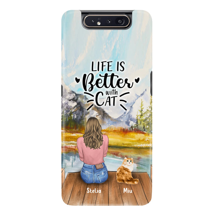 Custom Personalized Cat Mom Phone Case - Gifts For Cat Lovers With Upto 4 Cats - Home Is Where The Paws Are - Case For iPhone, Samsung