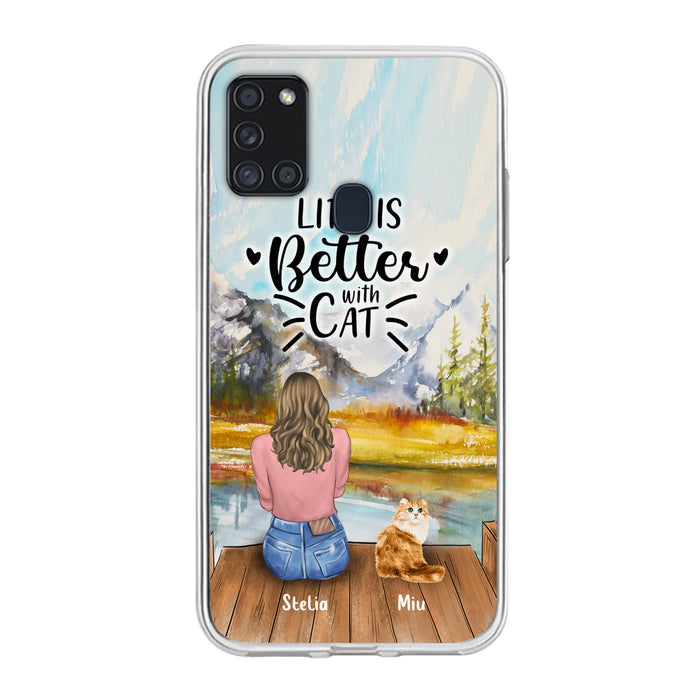 Custom Personalized Cat Mom Phone Case - Gifts For Cat Lovers With Upto 4 Cats - Home Is Where The Paws Are - Case For iPhone, Samsung