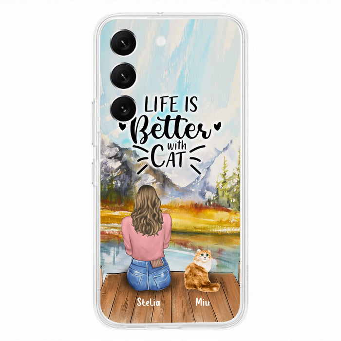 Custom Personalized Cat Mom Phone Case - Gifts For Cat Lovers With Upto 4 Cats - Home Is Where The Paws Are - Case For iPhone, Samsung
