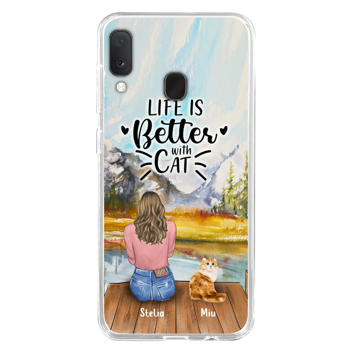 Custom Personalized Cat Mom Phone Case - Gifts For Cat Lovers With Upto 4 Cats - Home Is Where The Paws Are - Case For iPhone, Samsung