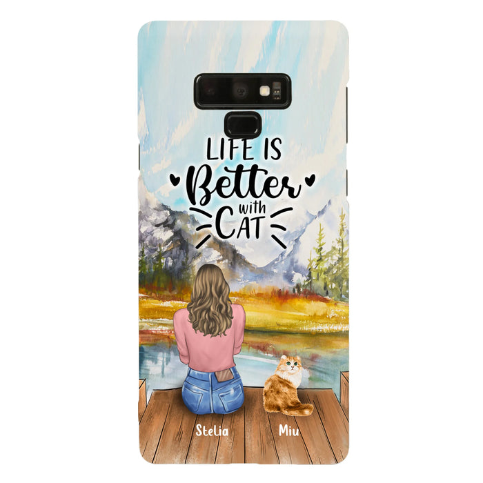 Custom Personalized Cat Mom Phone Case - Gifts For Cat Lovers With Upto 4 Cats - Home Is Where The Paws Are - Case For iPhone, Samsung