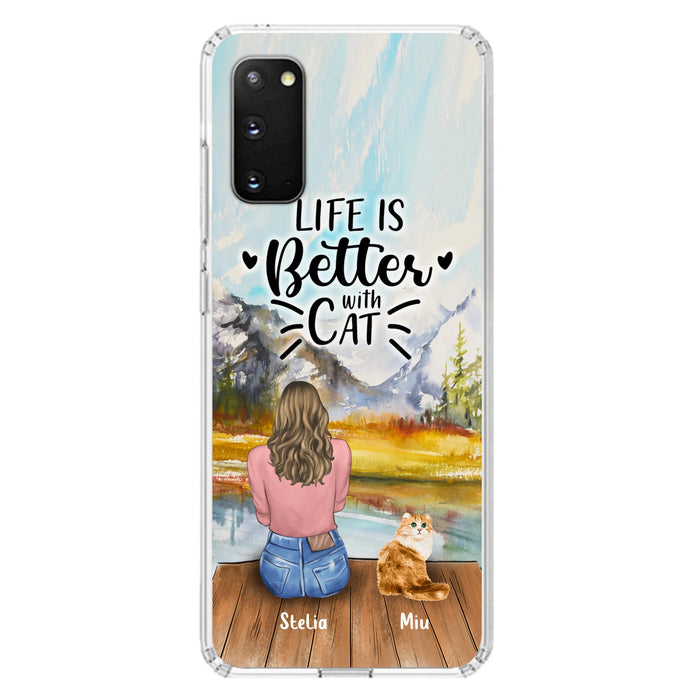 Custom Personalized Cat Mom Phone Case - Gifts For Cat Lovers With Upto 4 Cats - Home Is Where The Paws Are - Case For iPhone, Samsung