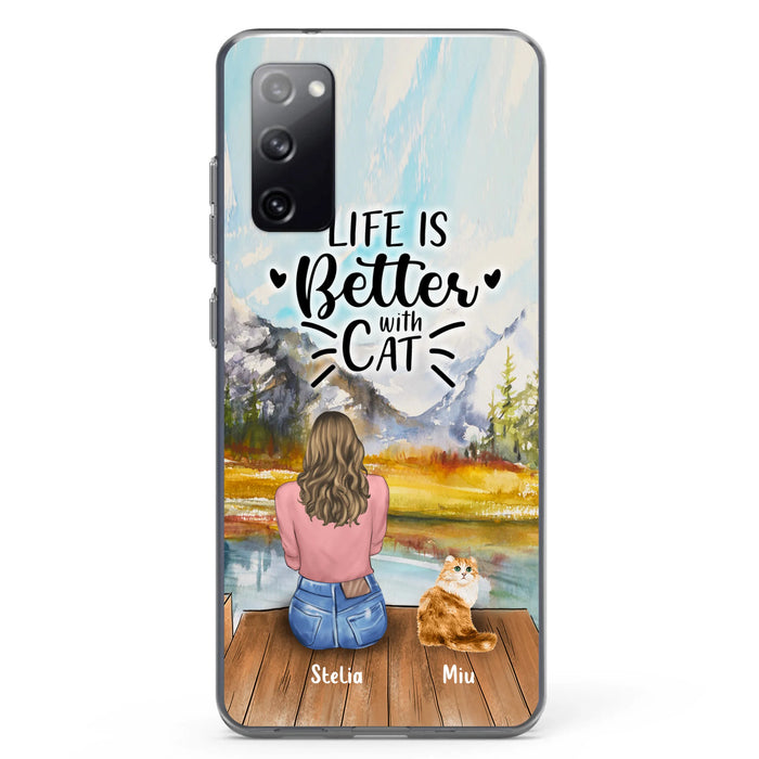 Custom Personalized Cat Mom Phone Case - Gifts For Cat Lovers With Upto 4 Cats - Home Is Where The Paws Are - Case For iPhone, Samsung