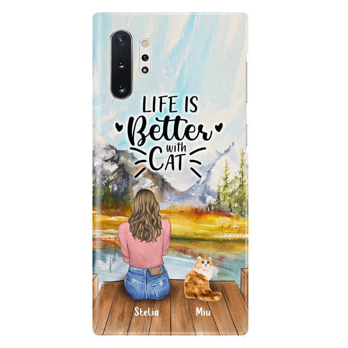 Custom Personalized Cat Mom Phone Case - Gifts For Cat Lovers With Upto 4 Cats - Home Is Where The Paws Are - Case For iPhone, Samsung