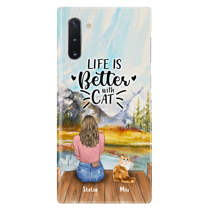 Custom Personalized Cat Mom Phone Case - Gifts For Cat Lovers With Upto 4 Cats - Home Is Where The Paws Are - Case For iPhone, Samsung