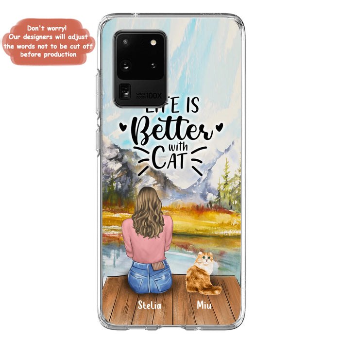 Custom Personalized Cat Mom Phone Case - Gifts For Cat Lovers With Upto 4 Cats - Home Is Where The Paws Are - Case For iPhone, Samsung