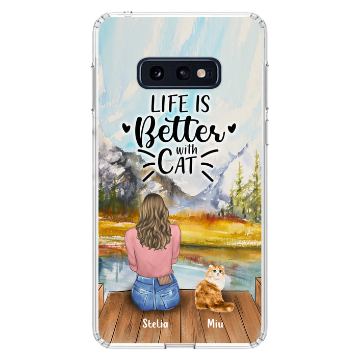 Custom Personalized Cat Mom Phone Case - Gifts For Cat Lovers With Upto 4 Cats - Home Is Where The Paws Are - Case For iPhone, Samsung