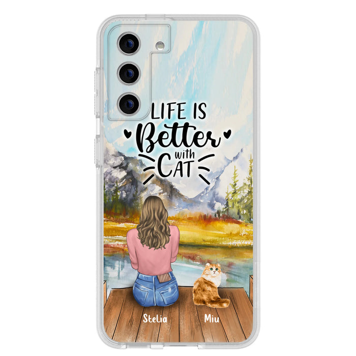Custom Personalized Cat Mom Phone Case - Gifts For Cat Lovers With Upto 4 Cats - Home Is Where The Paws Are - Case For iPhone, Samsung