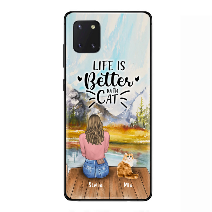 Custom Personalized Cat Mom Phone Case - Gifts For Cat Lovers With Upto 4 Cats - Home Is Where The Paws Are - Case For iPhone, Samsung