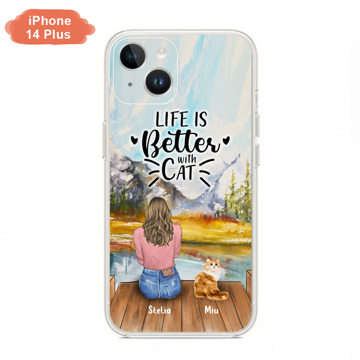 Custom Personalized Cat Mom Phone Case - Gifts For Cat Lovers With Upto 4 Cats - Home Is Where The Paws Are - Case For iPhone, Samsung