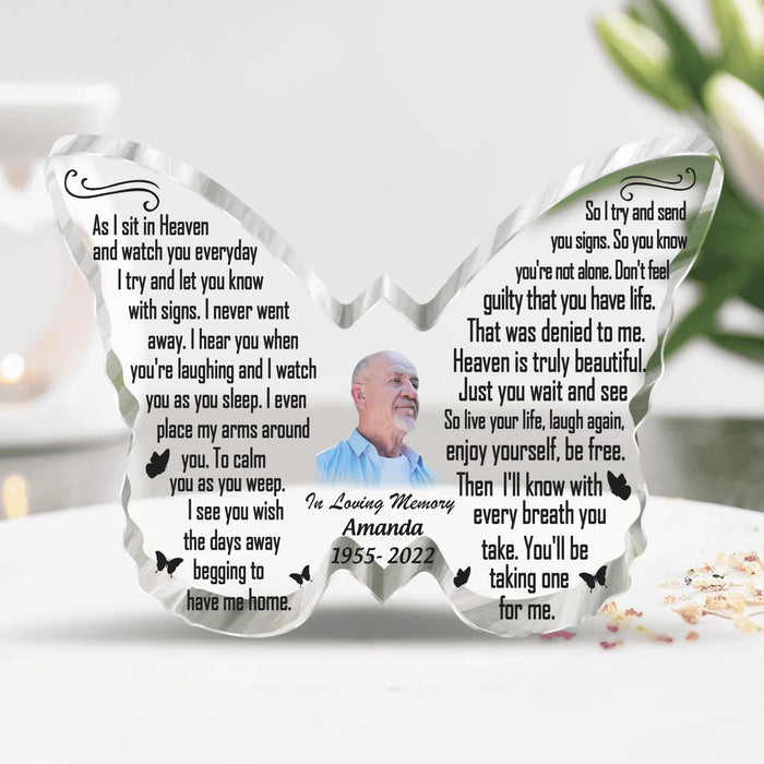 Personalized Memorial Photo Acrylic Plaque - Memorial Gift Idea for Family - In Loving Memory