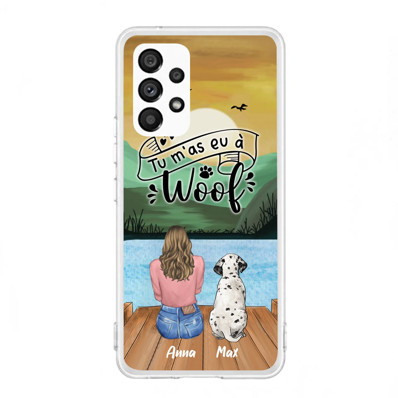 Custom Personalized Dog Mom Phone Case - Gifts For Dog Lover/ Mother's Day With Upto 5 Dogs - Tu m'á eu à Woof