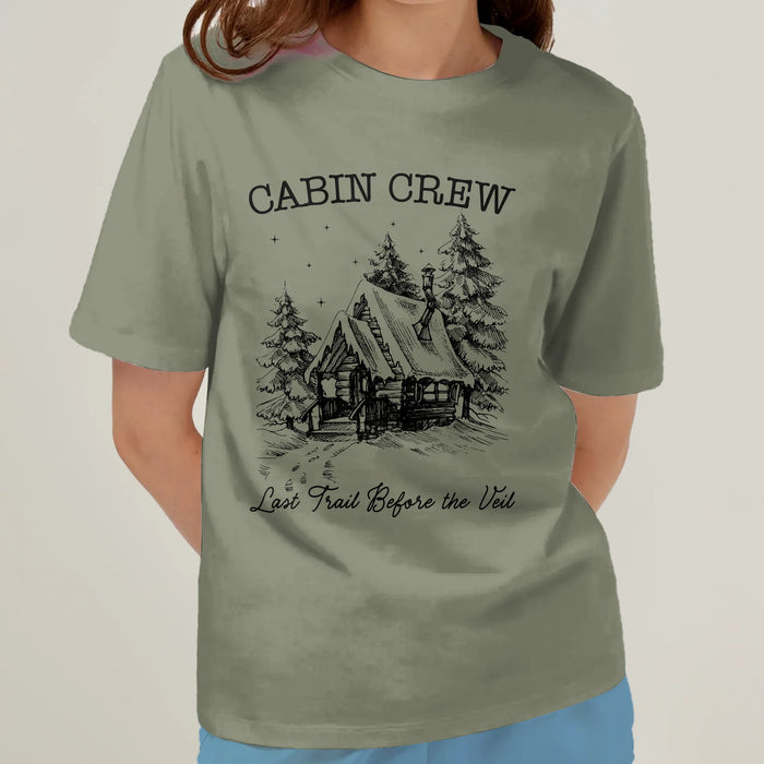 Custom Personalized Camp Bachelorette Party AOP T-shirt - Gift Idea For Camping Lover - Last Trail Before The Veil